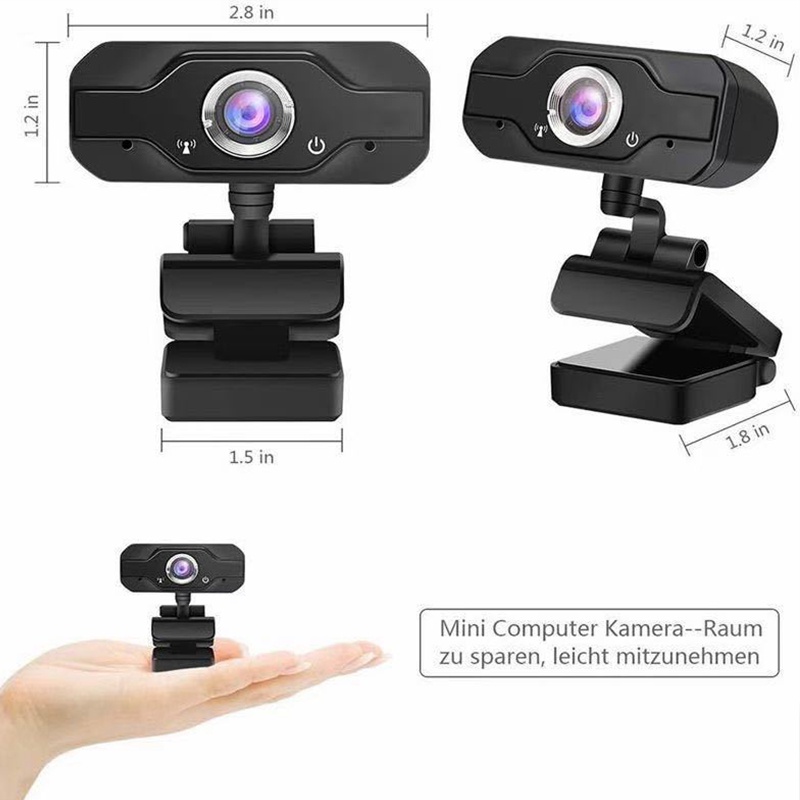 1080p USB Webcam Camera Rotatable 360 Mic Laptop Komputer PC Camera USB Berputar 360 derajat