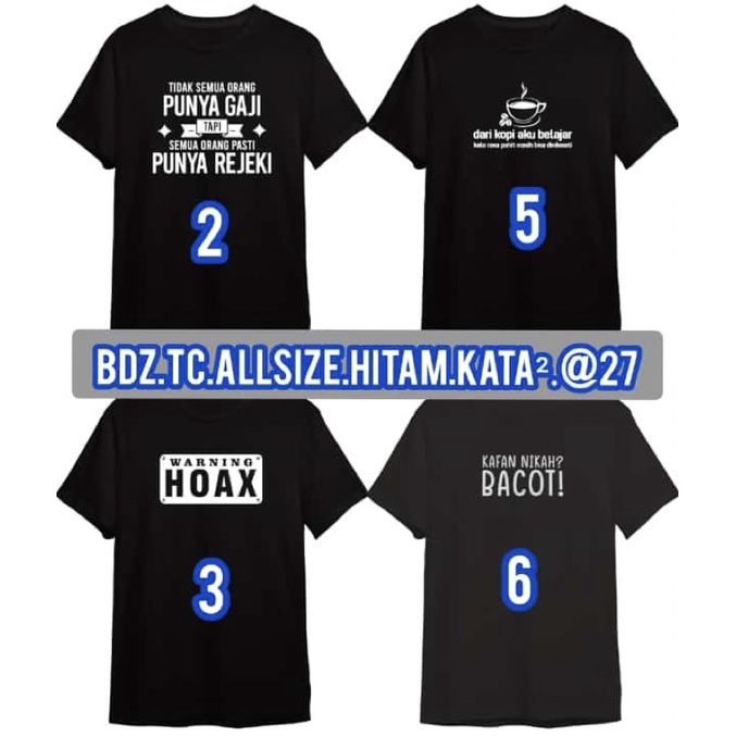 kaos pria kata kata lucu ngopi / kapan nikah / hoax