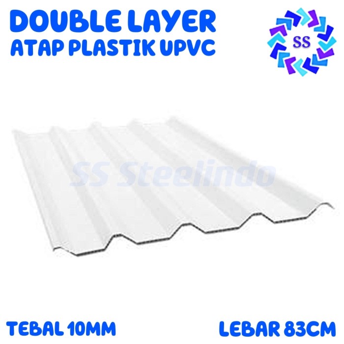 ATAP SPANDEK UPVC MEGAMAXX LITE - TWIN WALL - DOUBLE LAYER - LEBAR 83CM (LEBAR EFEKTIF 77CM) - TEBAL 10MM MURAH