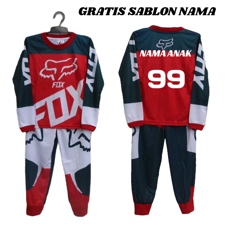 setelan baju jersey motor cross/baju setelan kaos sepeda/baju trail anak murah