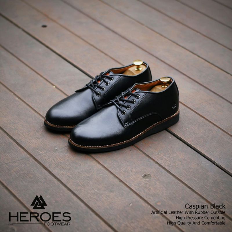 CAZZANOVA|WOLF x CASPIAN |Marco Black | Sepatu Pantofel Hitam Pria Pantopel Tali Formal Casual Kerja Cowok Ori