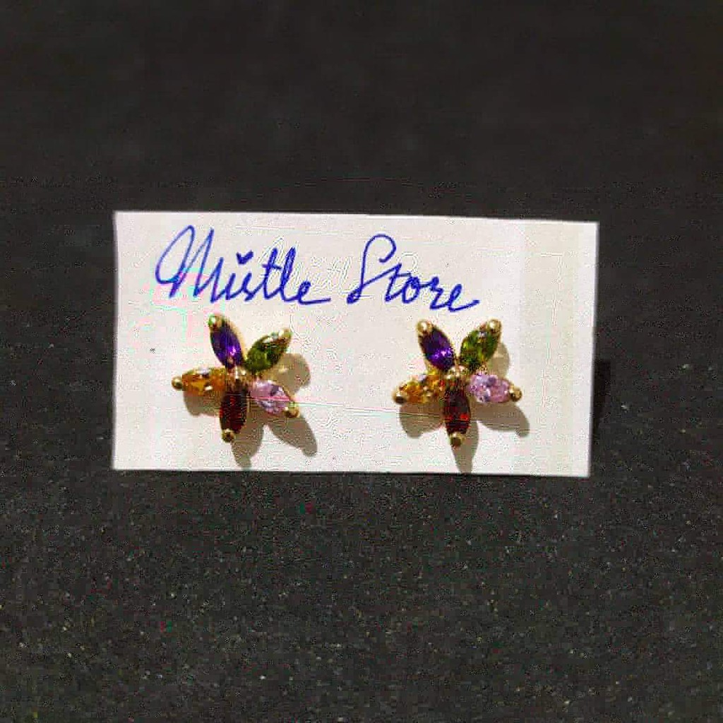 Colorful Star Rose Gold Stud Earring E007