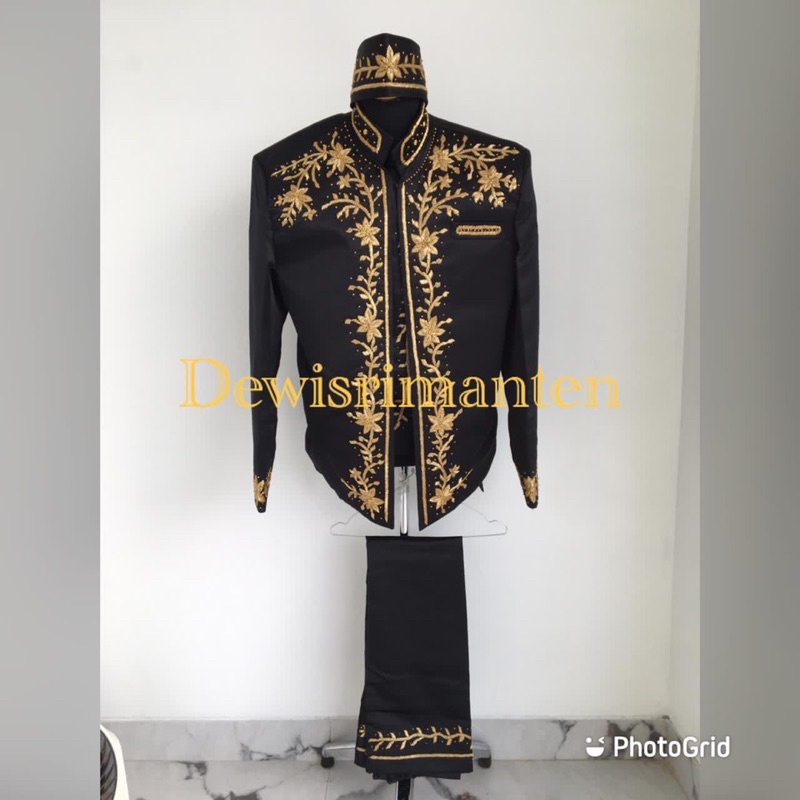 basofi pengantin hitam/beskap sunda hitam/baju pengantin pria