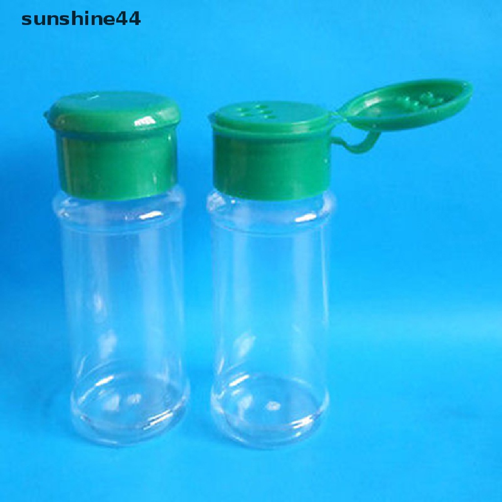 Sunshine 2pcs / Set Botol Plastik Transparan Untuk Merica / Garam / Minyak  .