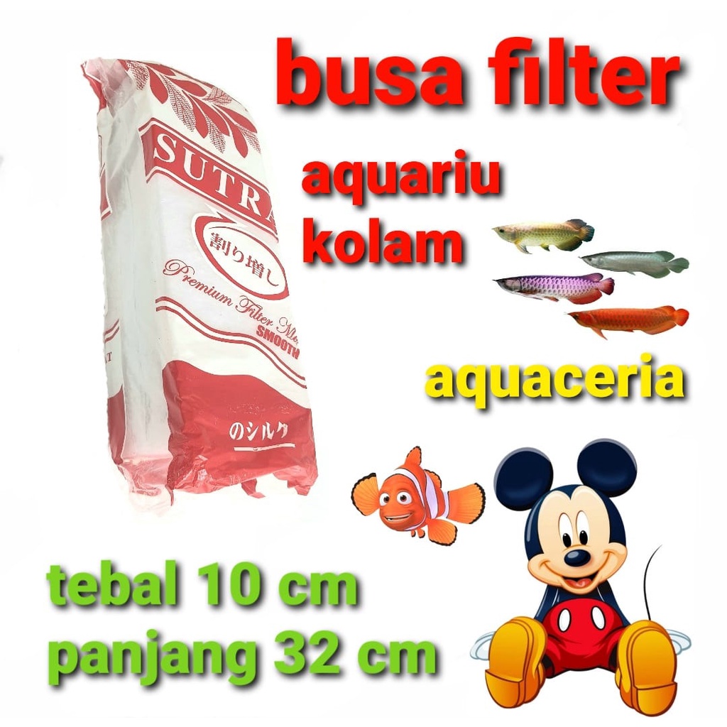 busa filter aquarium kolam ikan tebal 10 sutra filter media cm