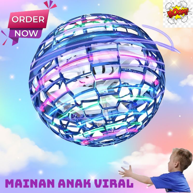 FLYING SPINNER FLY NOVA PRO MAINAN BOLA TERBANG UFO LED SPINNER TERVIRAL