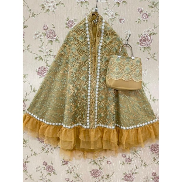 mukena brukat renda melati