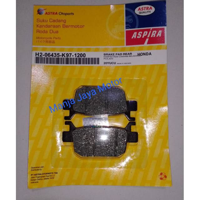 Kampas rem/ dispad belakang for pcx ADV 2017-2020 + oli Spx 2/idemitsu 1ltr + gardan