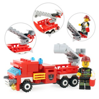 Lego Mainan Balok Bangun Susun Bentuk Truk  Pemadam 