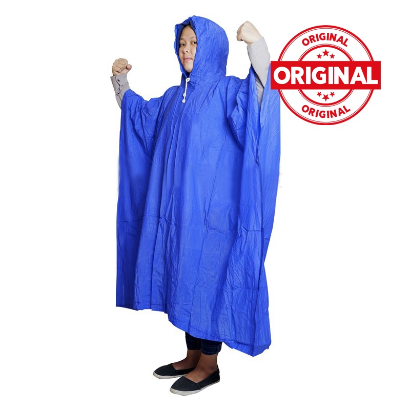 Jas Hujan Poncho Gajah - Mantel Ponco Lengan Kalong Murah Gajah Elephant Brand MEDIUM 210 Raincoat Mantel Hujan Ponco Kalong Kelelawar Lebar Murah Laku / Jas Hujan Terusan