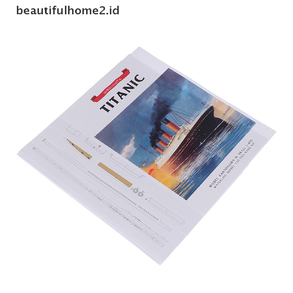 (Beautifulhome2) Buku Literatur Bahasa MandarinId Miniatur Kapal Titanic 3d Diy Bahan Kertas Skala 1: 400