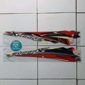 Jual stiker striping Motor supra x 125r fi 2018 hitam merah Murah