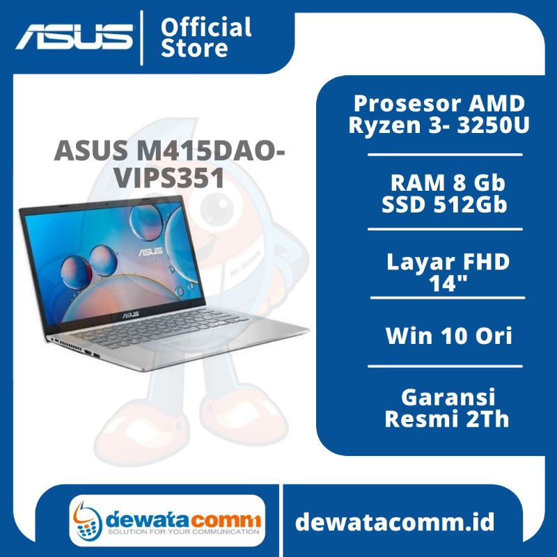 NOTEBOOK ASUS M415 DAO AMD Ryzen 3 8GB/512GB SSD