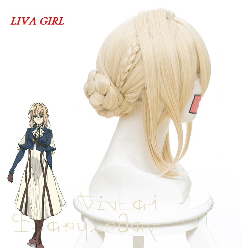 PREORDER Violet Evergarden Cosplay Wig Evergarden Cosplay Wig Yellow Resistance Costume Party Wigs C