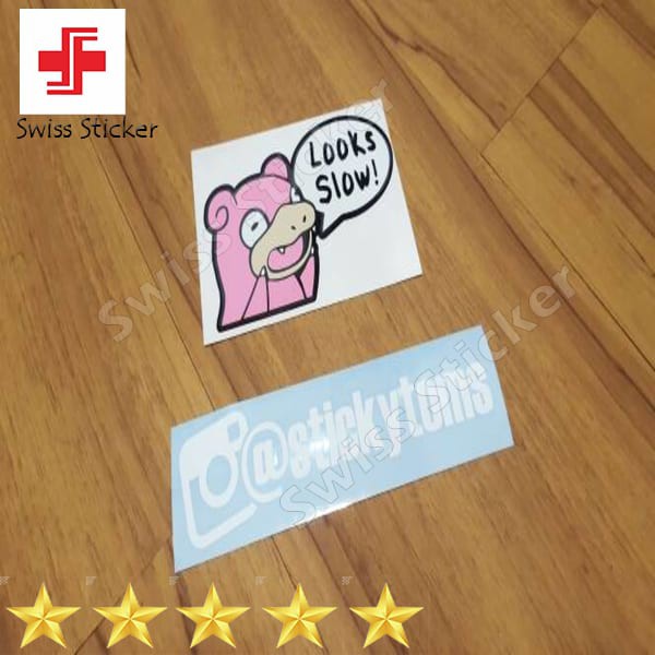 

Terlaris stiker lucu Pokemon Slowpoke "Looks Slow!" Elegan