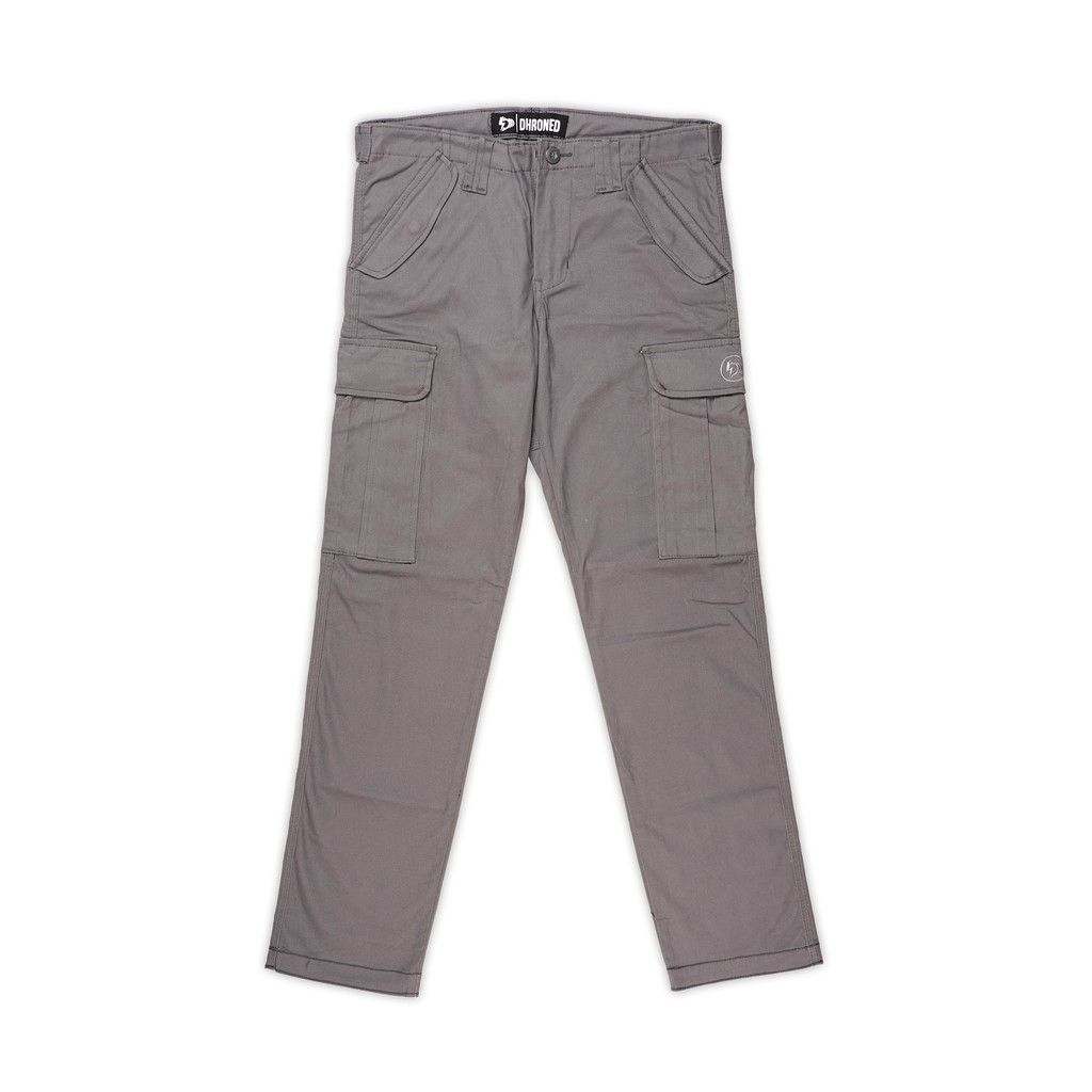 DHRONED HIKING METAL PUNKS GREY CARGO LONG PANTS