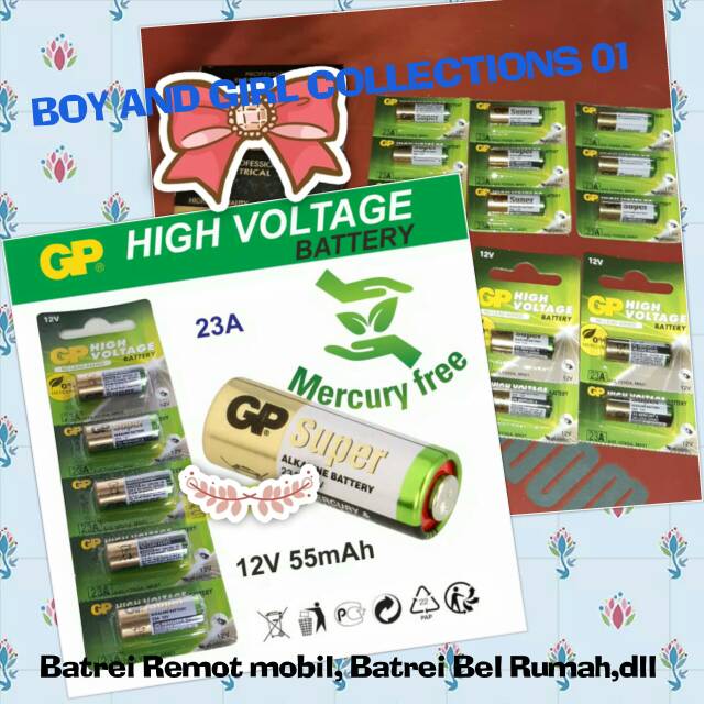 Battery GP Super Alkaline
Model : 23A
12V
