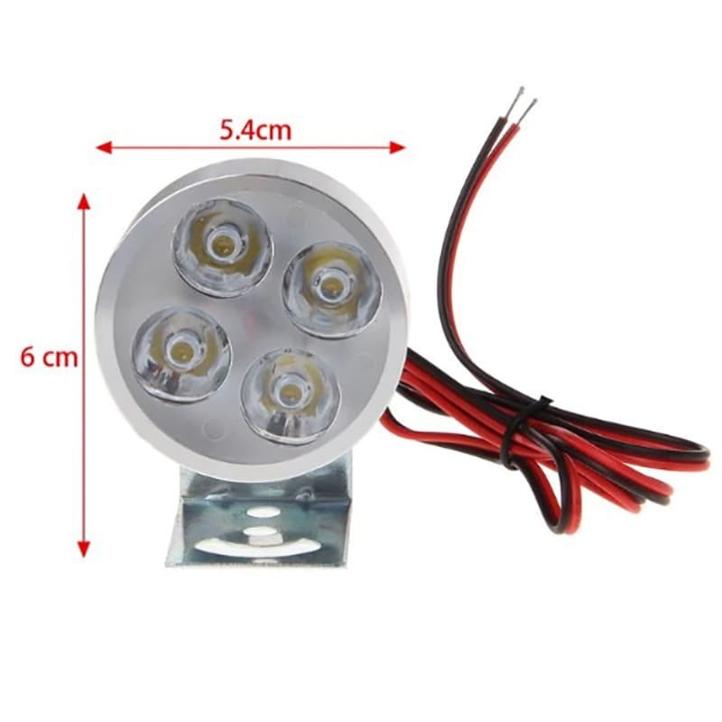 Lampu Tembak Sorot LED Spion Motor Cree 4 Mata U3 LED Cree Bulat 12W