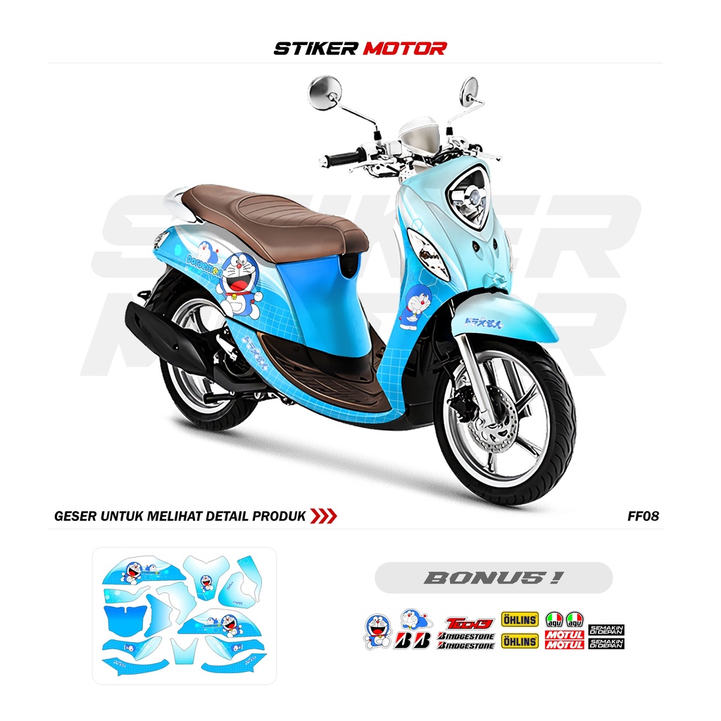 DECAL STIKER STICKER SETIKER STRIKER STEAKER MOTOR FINO FULLBODY FF08 DORAEMON STIKER FINO 125 NEW G