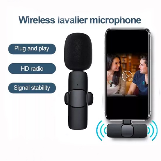 Wireless Lavalier mic / Wireless Lavalier Microphone Portable Mini Mic for iPhone Android Phone live broadcast