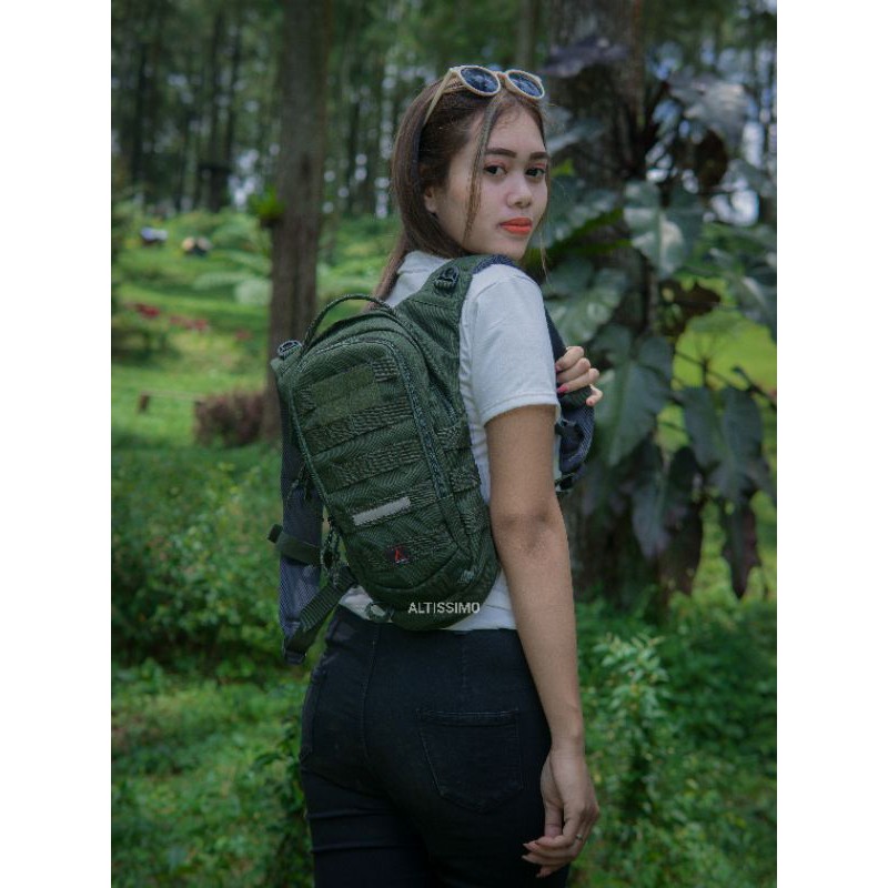 Tas sepeda, tas trail, tas punggung army, tas army waterproof, HIJAU v3