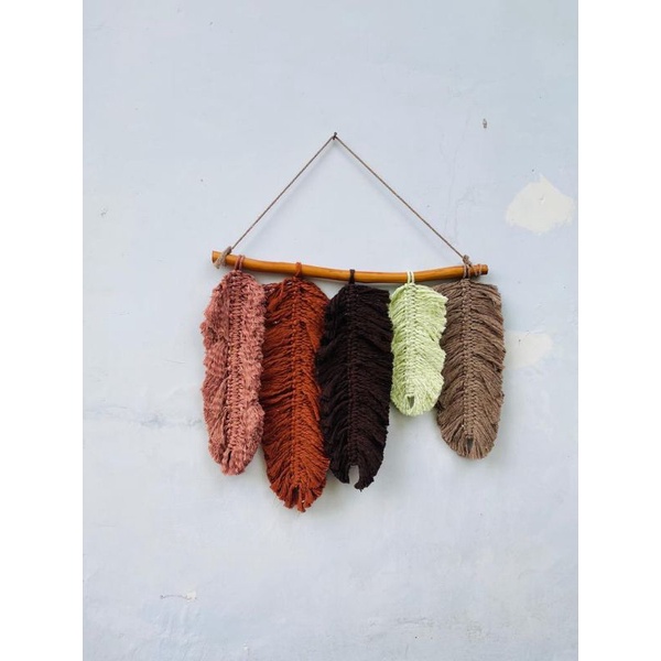 READY STOK) macrame hiasan dinding daun panjang/ Wall hanging/ Dekorasi rumah