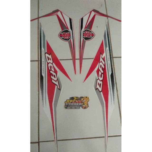 striping,stiker,lis body beat fi 2019 putih merah (original)