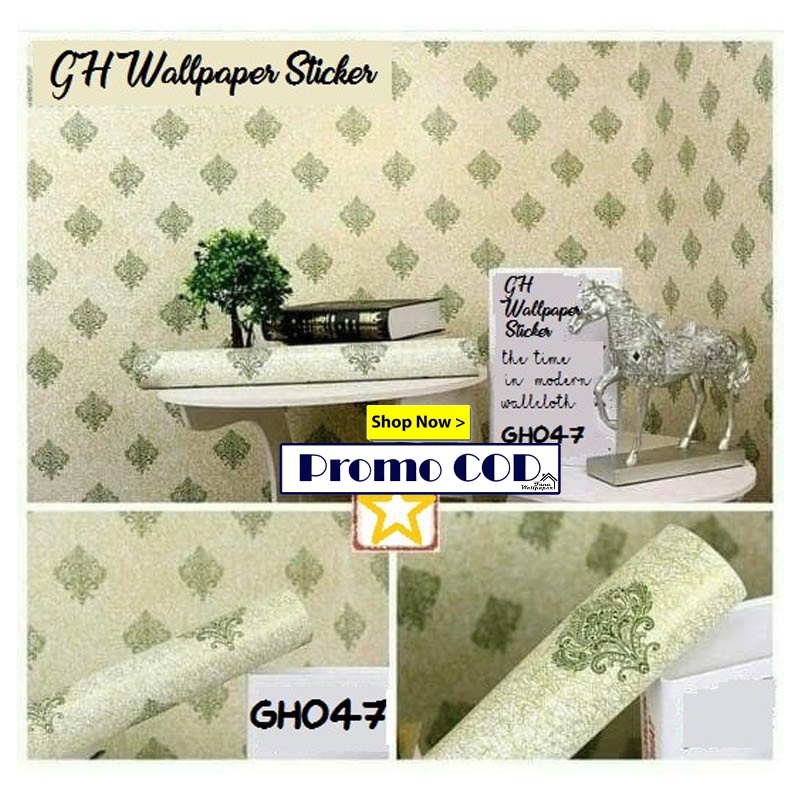 Wallpaper Stiker Dinding  Walpaper dinding Kamar Tidur  Wallpaper Promo Benang Hijau