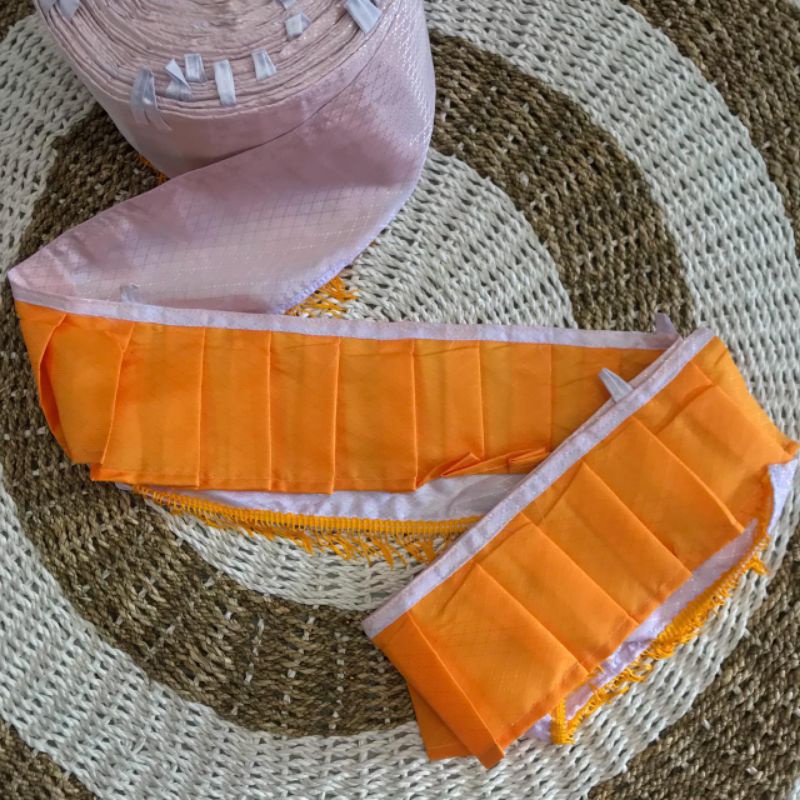 Ider ider Pelinggih Bali Putih Kuning 20cm | kain putih kuning