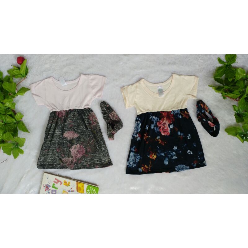 Dress Anak Perempuan Baby Free Bando  Usia 6 sampai 12 bulan By Little Koda
