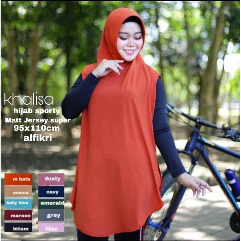 Hijab Sporty Jilbab Olahraga Khalisa Bergo Sporty Jersey Premium-2