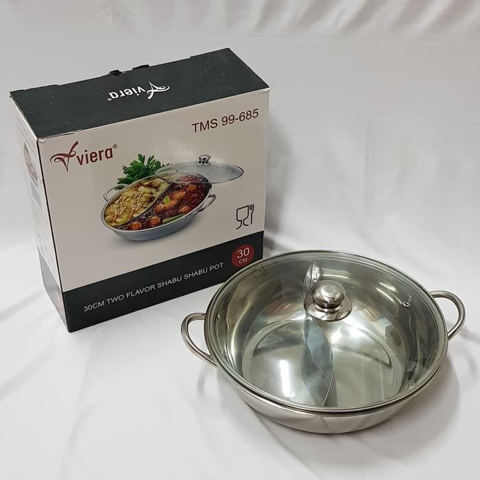 Panci Shabu Shabu Sekat Viera 30 cm / Shabu Suki Pot Stainless