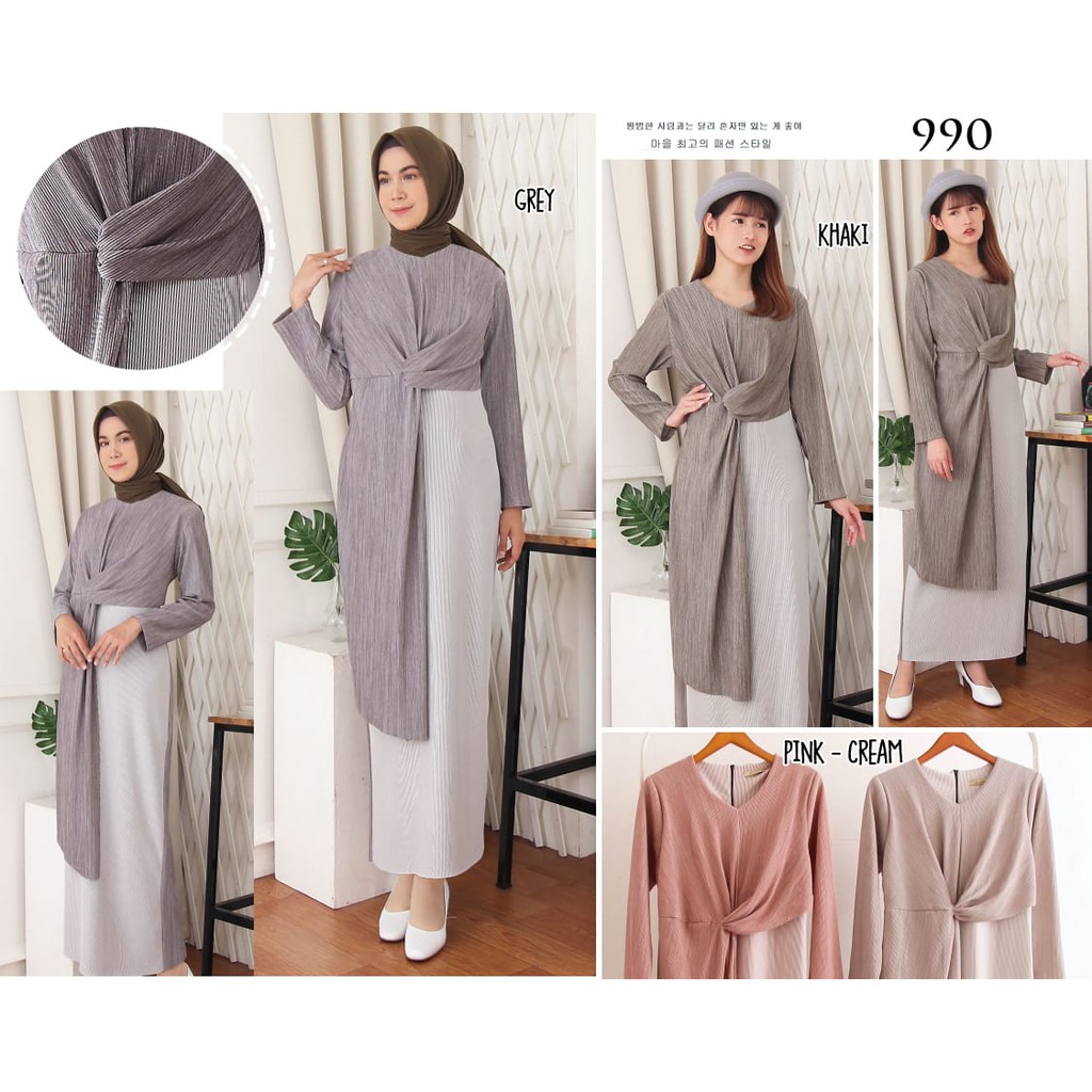 [Harga sudah untuk 1 seri] 990 Gamis bahan Scuba Hanover