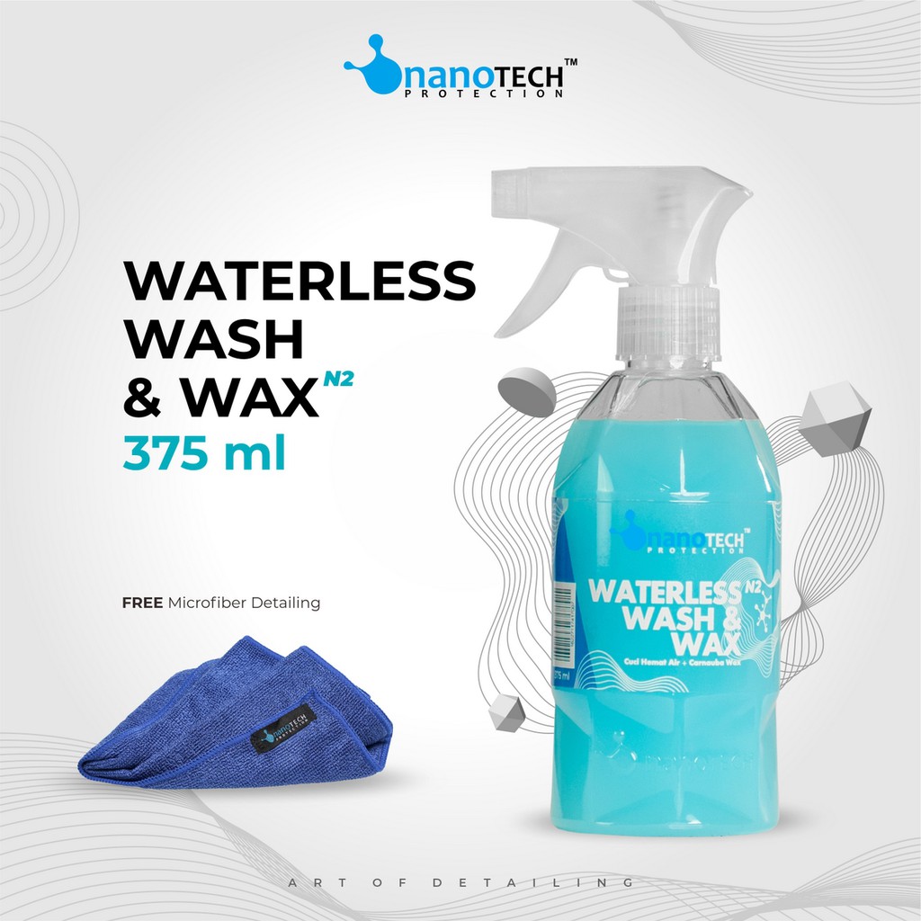 WATERLESS WASH &amp; WAX - Cuci Mobil Tanpa Air - nanoTECH PROTECTION - Cuci Mobil Hemat Air - Carnauba Wax - Wax Mobil Motor - Pengkilap Mobil Motor - Pengkilap Cat - Sabun Cuci Mobil Motor - Shampoo Cuci Mobil Motor - Sealant Wax