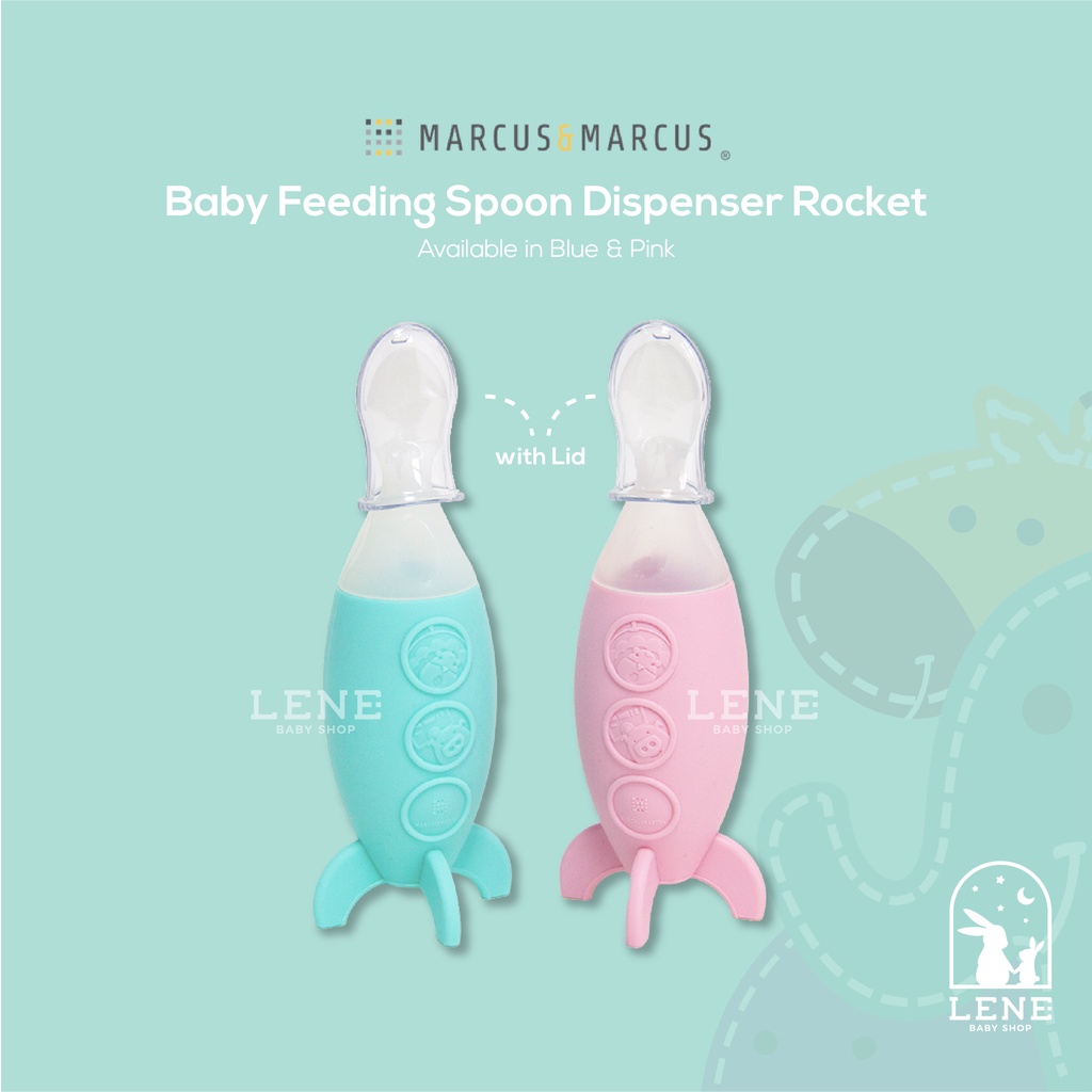 Marcus &amp; Marcus (With Lid) Baby Feeding Spoon Dispenser Rocket