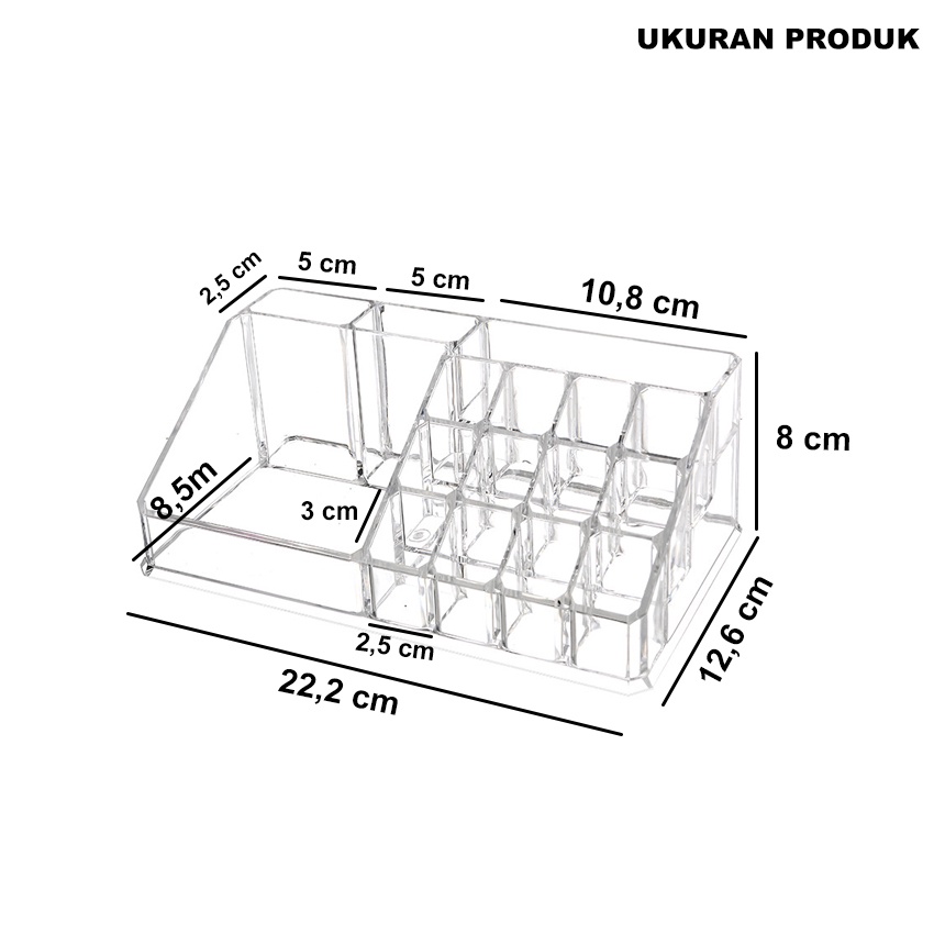 Kotak Tempat Penyimpanan Kosmetik Rak Lipstik Kutek Mini Akrilik - RKP014