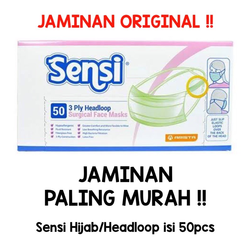Sensi Masker Hijab Headloop isi 50pcs ORIGINAL