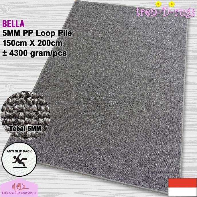 Karpet permadani alas lantai ruang tamu kamar antislip polos minimalis