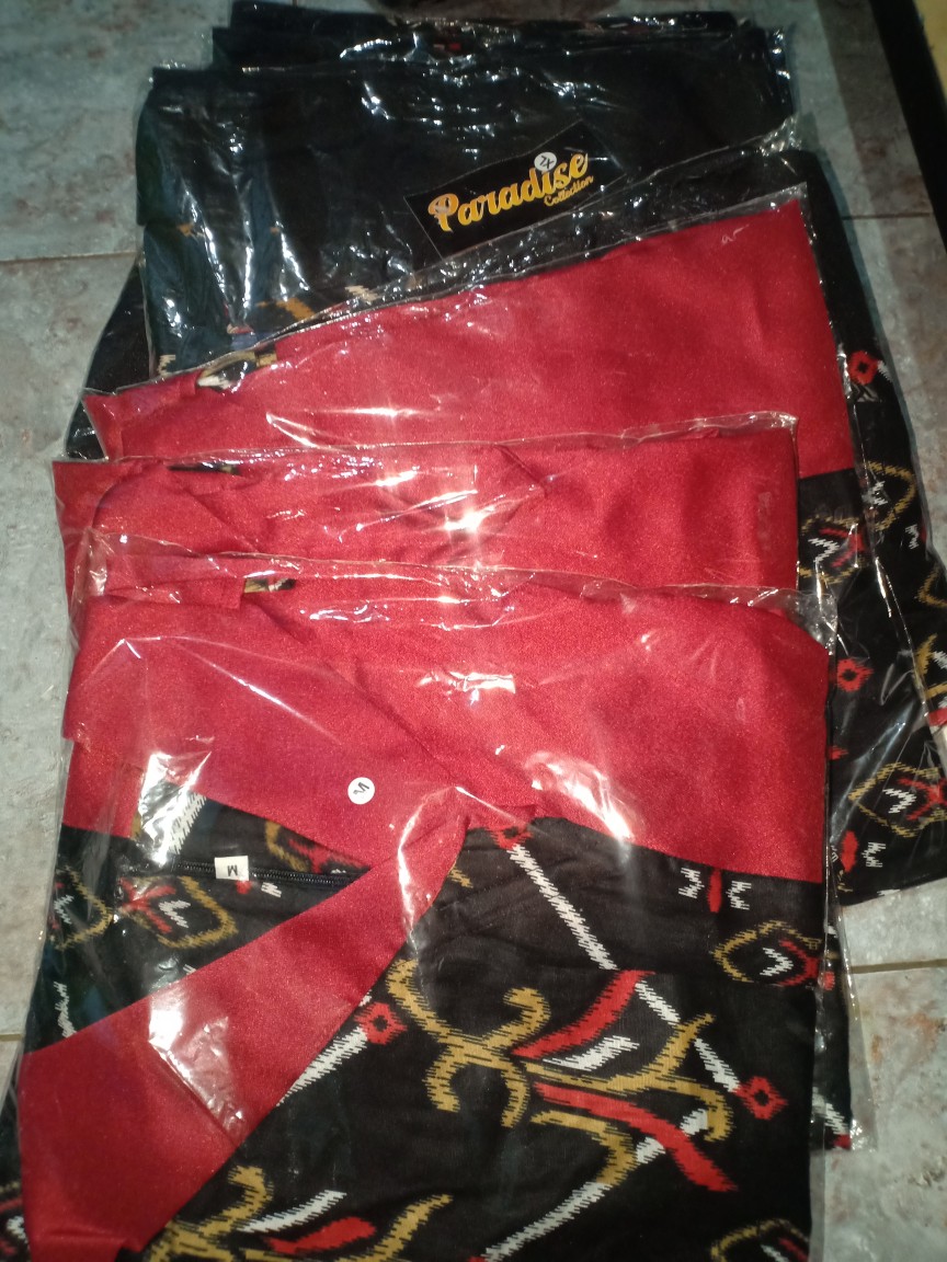 Tey-17 Batik Wanita Asj Sa Hrb026 Kenongo Kemeja Tosca Pendek