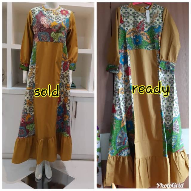 Gamis Batik Dress kombinasi by edness kayla