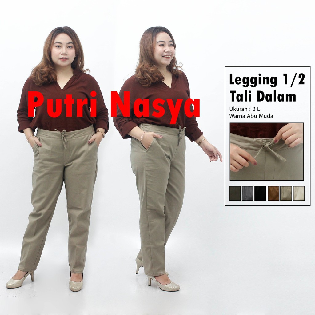 Celana jumbo kantor legging 1/2 karet dalam / celana bigsize / celana formal / celana wanita jumbo