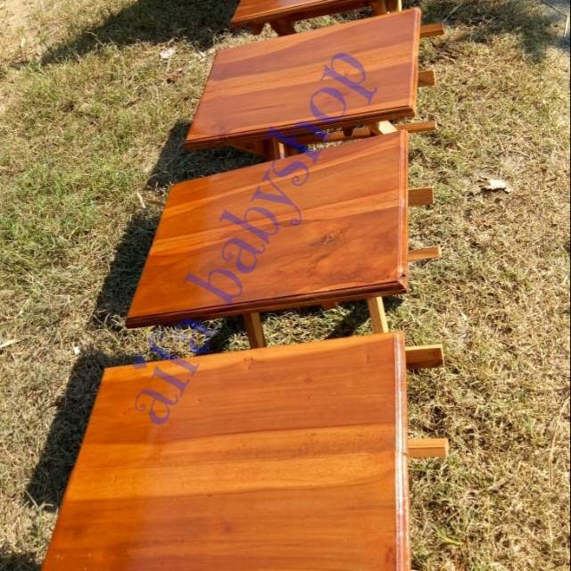 Dampar/Meja Lipat/Meja Laptop bahan kayu jati