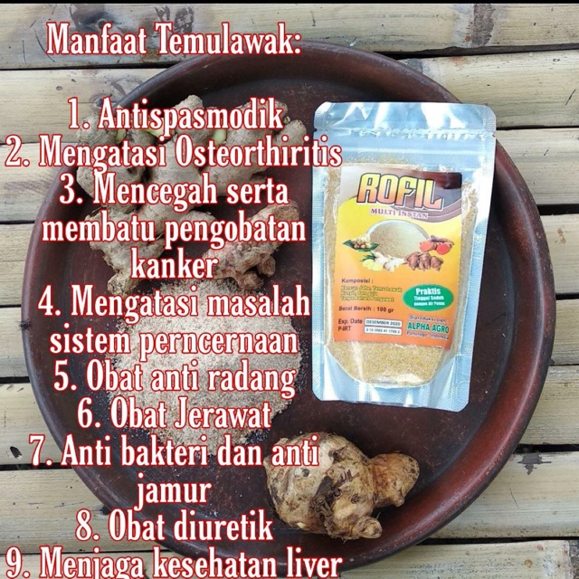 

Rofil multi instan temulawak, minuman herbal dari tanaman yg begitu banyak manfaat