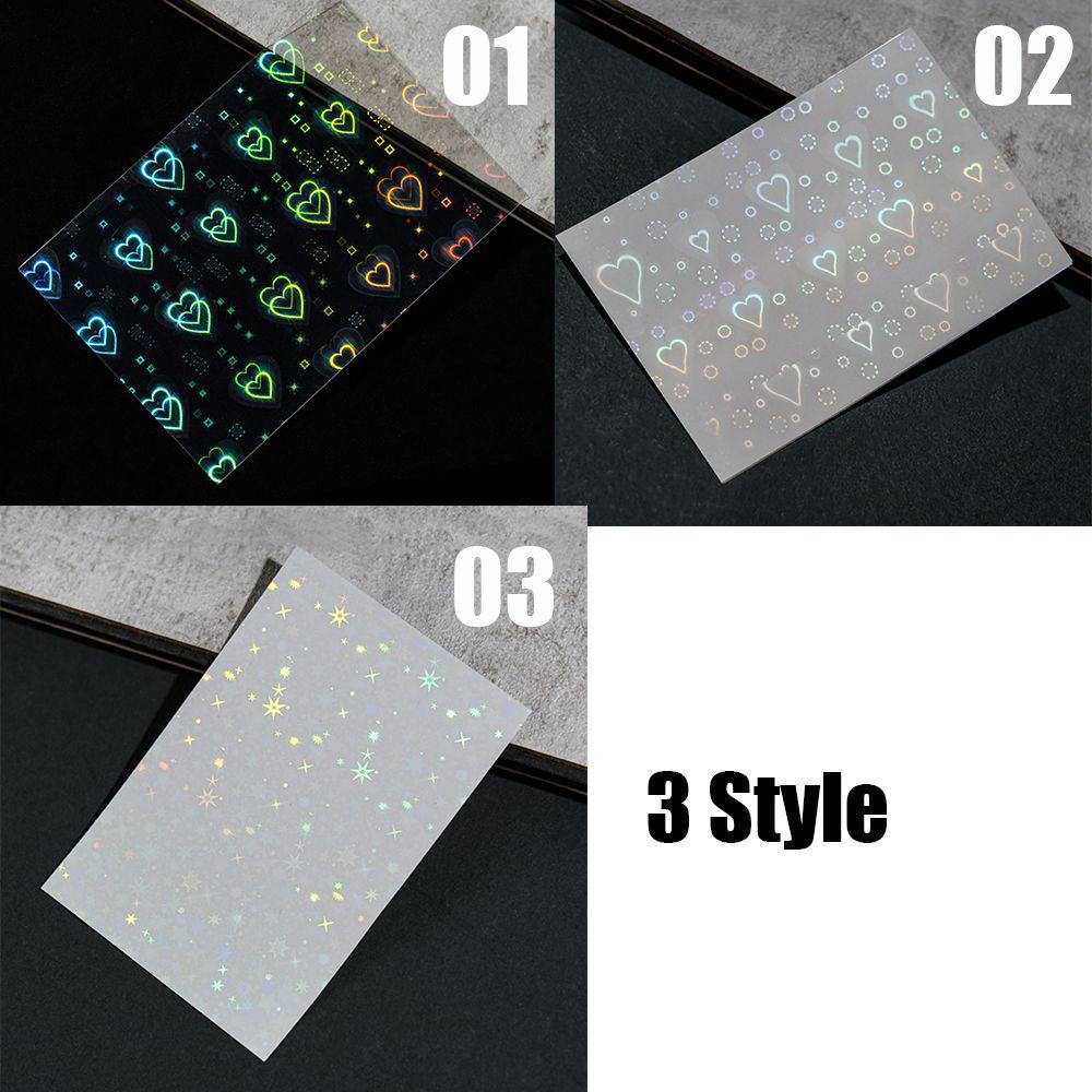 Solighter Stiker Kuku Manicure Adhesive Decals Bintang Detak Jantung Super Flash