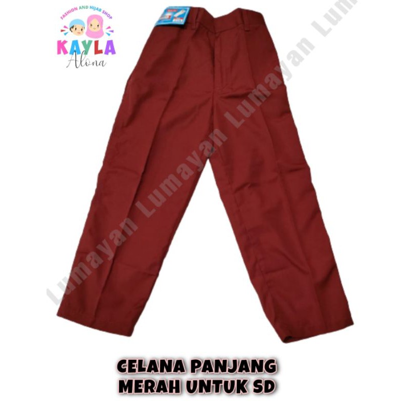 CELANA PANJANG MERAH Seragam SekolahUntuk SD / MI