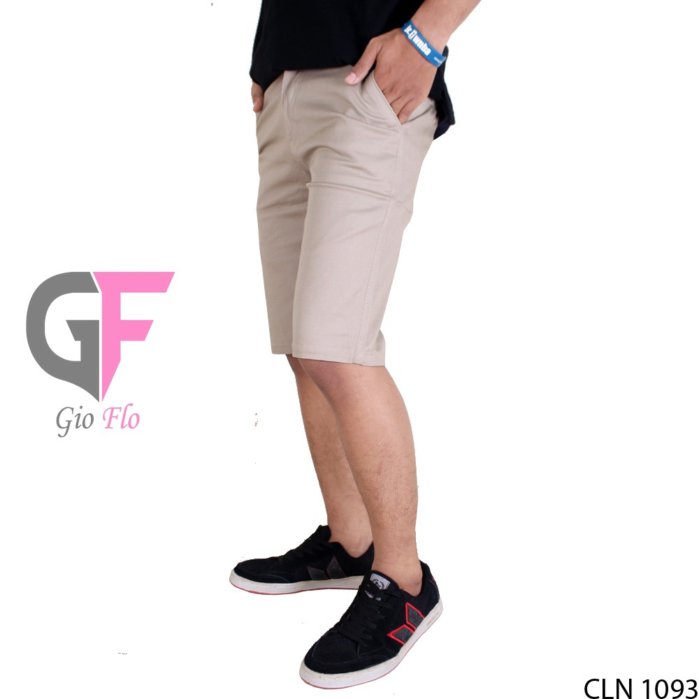 GIOFLO Men Short Chino Pants Celana Pendek Casual Pria Krem / CLN 1093