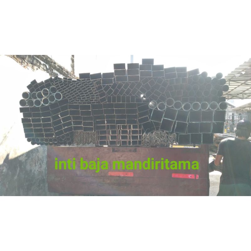 BESI HOLLOW 75 x 75 x 6meter (PIPA KOTAK/STALL HITAM)  tebal 1,0mm / tebal 1,2mm / tebal 1,5mm / teb