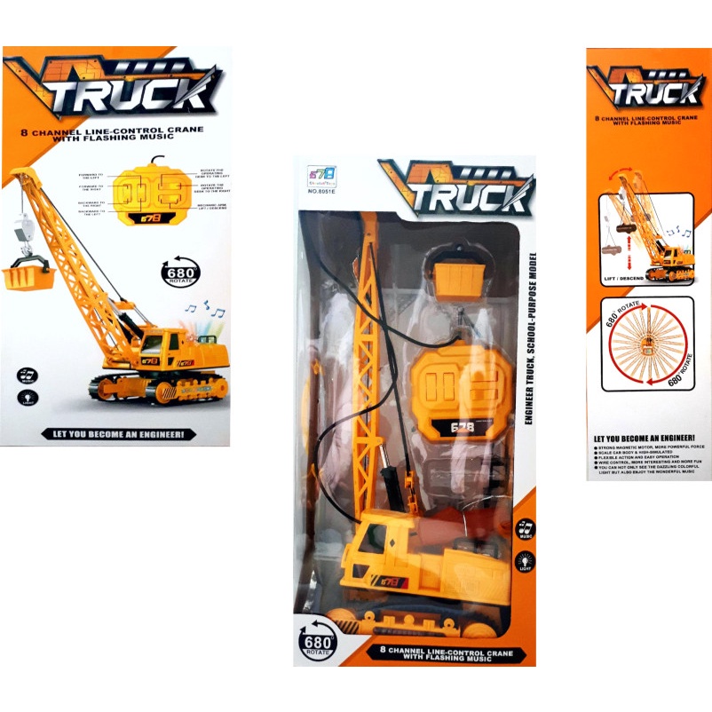 SHTOYS - MAINAN ANAK ALAT BERAT RC TRUCK CRANE ENGINEERING TRUCK DENGAN HIDROLIK