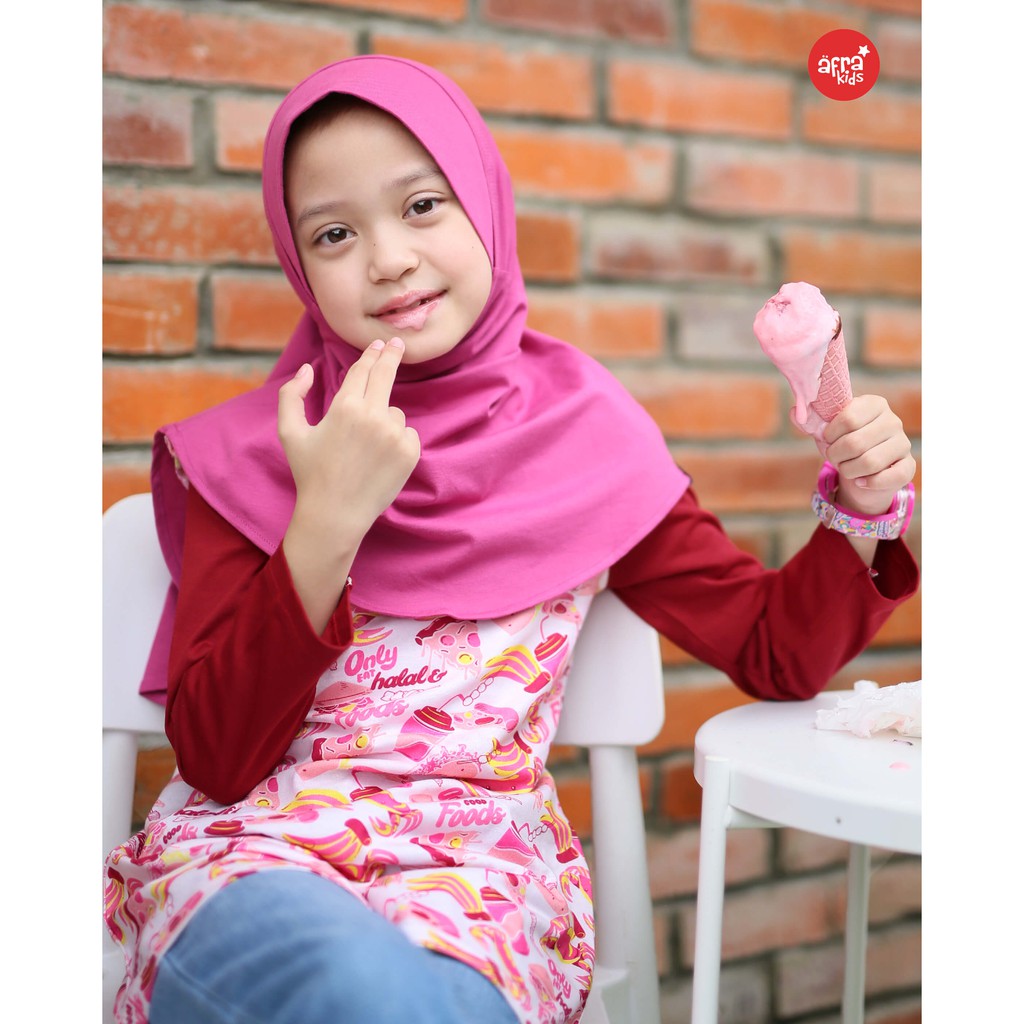 Kaos Tunik Anak Muslim Afrakids AFRA - AF295 Only Eat Halal And Good Foods