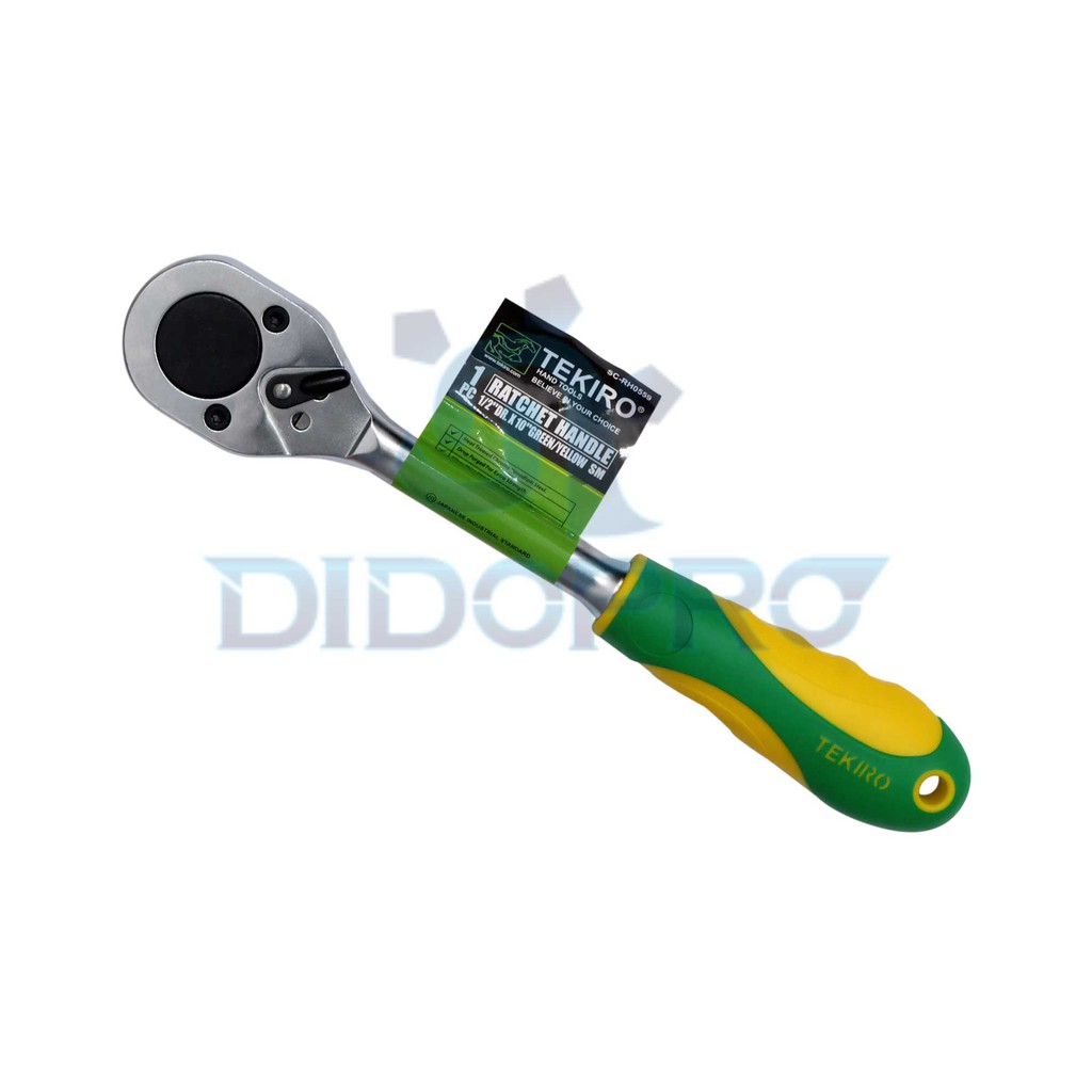 Ratchet Handle Tekiro 1.2&quot; X 10&quot; Gagang Karet Kuning Hijau